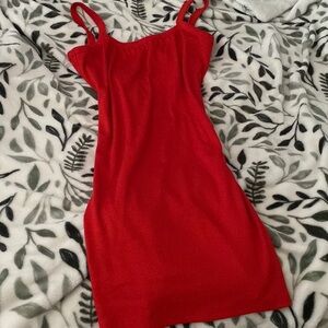 slim brand new red dress
